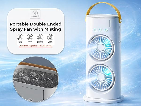 Mini Double Head Mist Fan