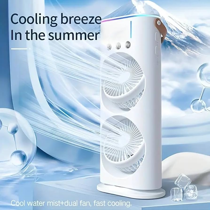 Mini Double Head Mist Fan