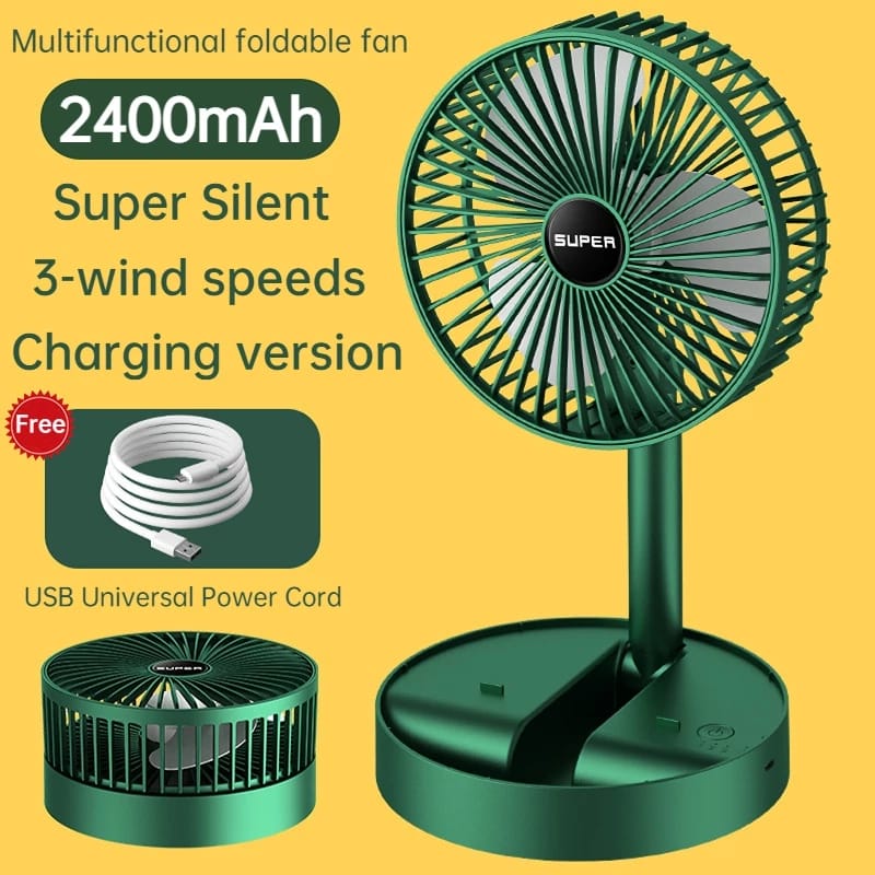 Rechargeable - Portable Telescopic Folding Fan