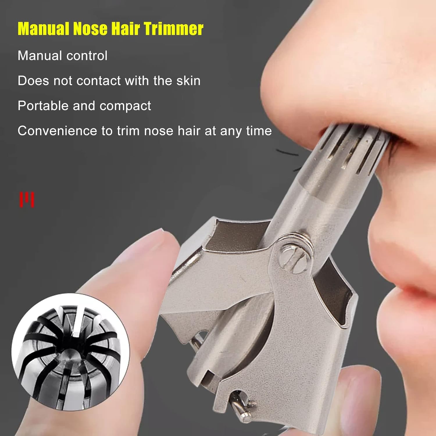 Stainless Steel Manual Nose Hair Trimmer
